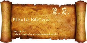 Mikola Rózsa névjegykártya
