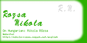 rozsa mikola business card