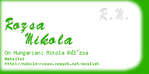 rozsa mikola business card